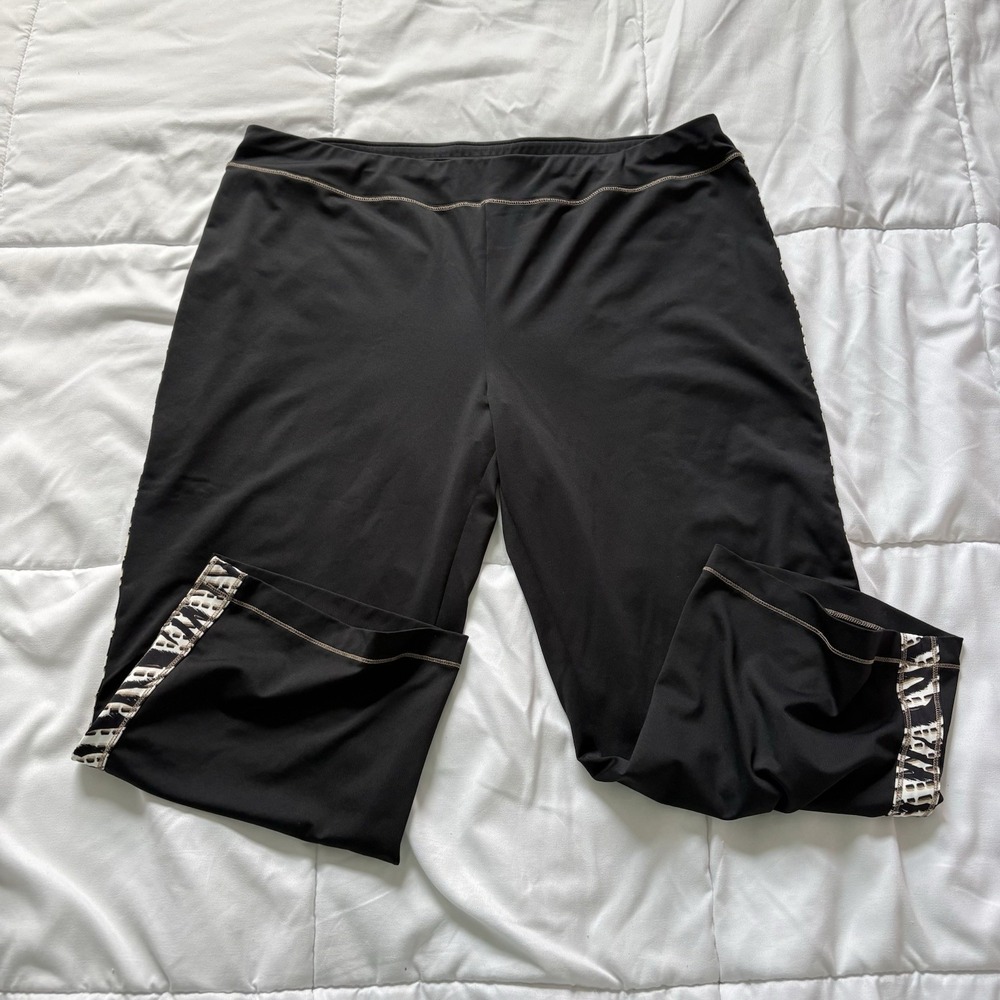 Zenergy Chicos Leggings Cropped Womens Large Pull On‎ Straight Black Activewear